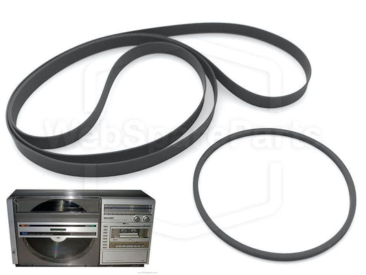 Kit Courroies Pour Platine Vinyle Tourne-Disque Sharp VZ-3000